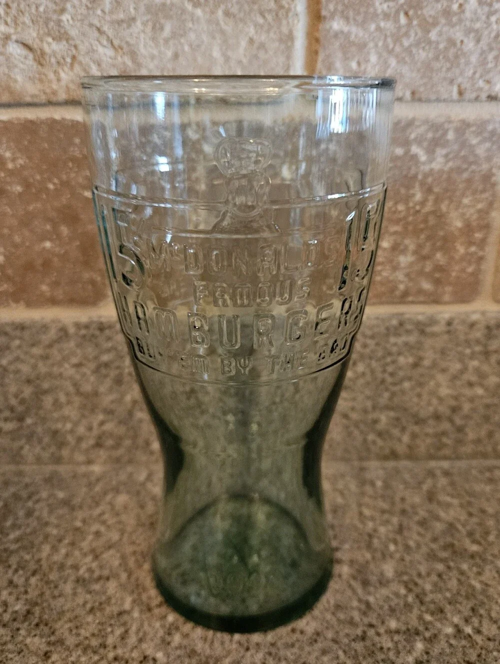 McDonald's Embossed Green Glass Retro Series 1948 15 Cent Hamburgers